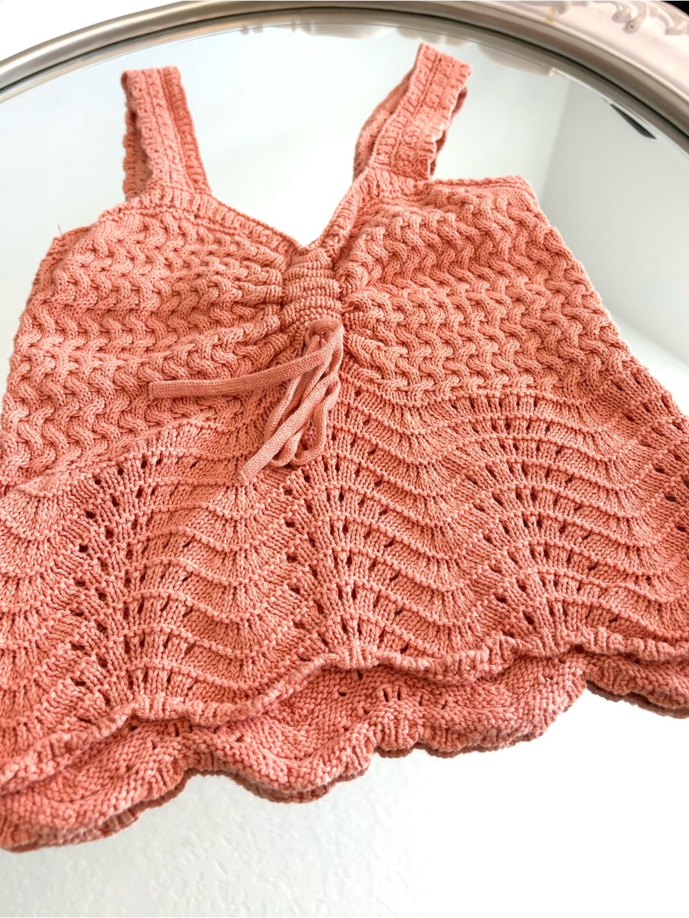 Sincerely Jules Peach Crochet Knit Camisole
